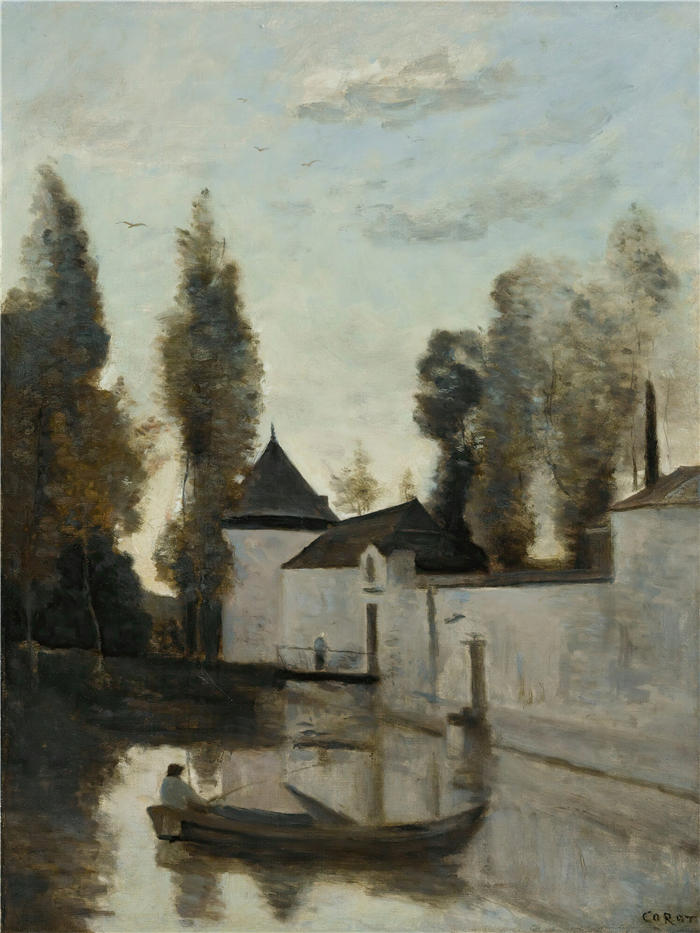 让·巴蒂斯特·卡米尔·柯罗(Jean-Baptiste-Camille Corot,法国画家)高清油画-《拉莫特巴士底城堡》