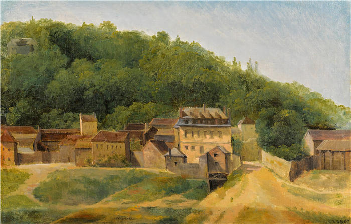 让·巴蒂斯特·卡米尔·柯罗(Jean-Baptiste-Camille Corot,法国画家)高清油画-《卡瓦苏德之家,阿维雷市》