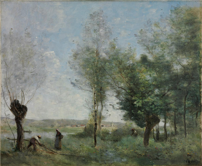 让·巴蒂斯特·卡米尔·柯罗(Jean-Baptiste-Camille Corot,法国画家)高清油画-《库布龙纪念品》