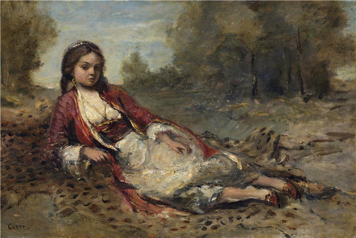 让·巴蒂斯特·卡米尔·柯罗(Jean-Baptiste-Camille Corot,法国画家)高清油画-《阿尔及利亚 (1871 - 1873)》