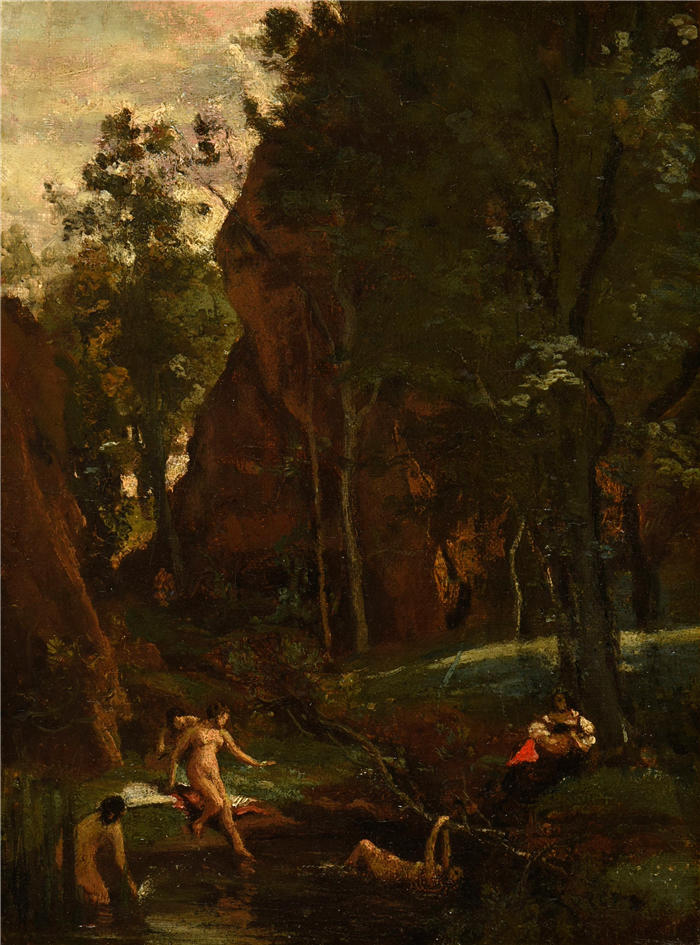 让·巴蒂斯特·卡米尔·柯罗(Jean-Baptiste-Camille Corot,法国画家)高清油画-《黛安娜·奥班》