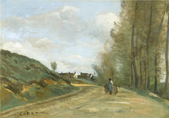 让·巴蒂斯特·卡米尔·柯罗(Jean-Baptiste-Camille Corot,法国画家)高清油画-《尚蒂利附近》