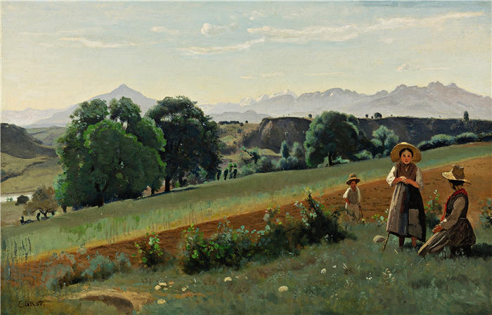 让·巴蒂斯特·卡米尔·柯罗(Jean-Baptiste-Camille Corot,法国画家)高清油画-《上萨瓦》