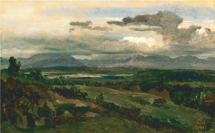 让·巴蒂斯特·卡米尔·柯罗(Jean-Baptiste-Camille Corot,法国画家)高清油画-《奇维塔·卡斯特拉纳》