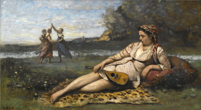 让·巴蒂斯特·卡米尔·柯罗(Jean-Baptiste-Camille Corot,法国画家)高清油画-《斯巴达女青年》