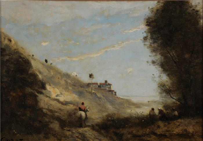 让·巴蒂斯特·卡米尔·柯罗(Jean-Baptiste-Camille Corot,法国画家)高清油画-《骑士谷(1843)》