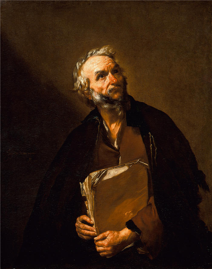 胡塞佩·德·里贝拉（Jusepe de Ribera，西班牙画家）高清作品-《哲学家 (1637)》