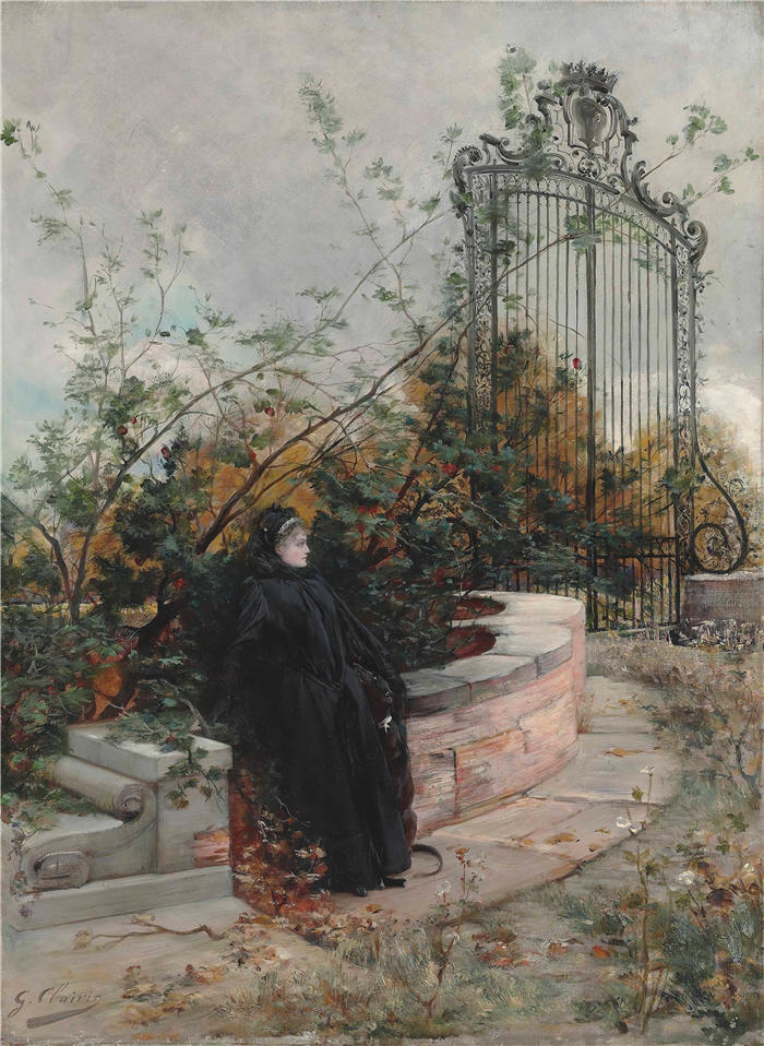 法国画家乔治·朱尔斯·维克多·克莱林（Georges Jules Victor Clairin）高清作品-《卡斯蒂廖内伯爵夫人》