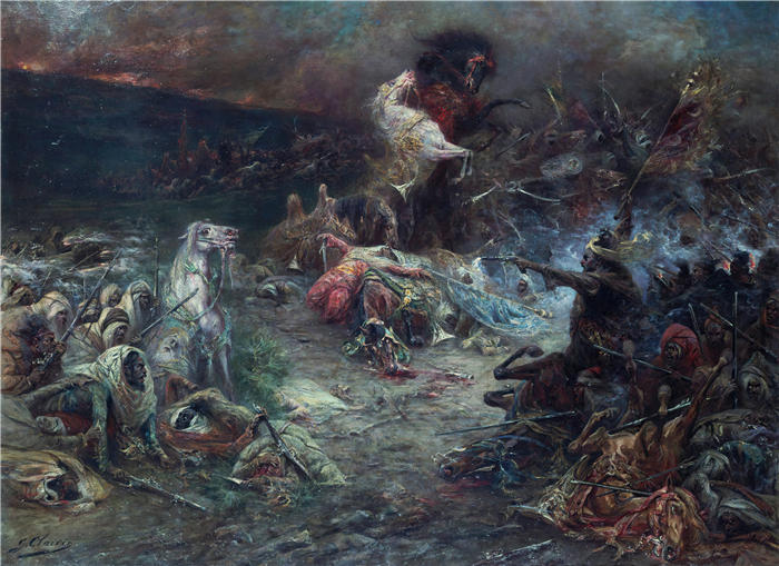 法国画家乔治·朱尔斯·维克多·克莱林(Georges Jules Victor Clairin)高清作品-《屠 杀 (1890)》