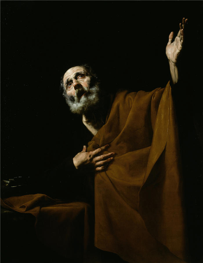 胡塞佩·德·里贝拉（Jusepe de Ribera，西班牙画家）高清作品-《忏悔的圣彼得（1628-32）》