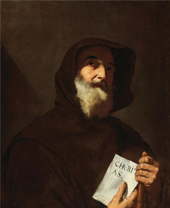 胡塞佩·德·里贝拉（Jusepe de Ribera，西班牙画家）高清作品-《保拉的圣方济各 (1640)》