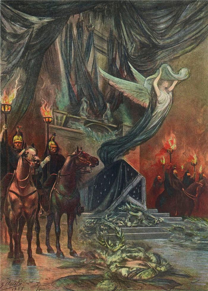 法国画家乔治·朱尔斯·维克多·克莱林(Georges Jules Victor Clairin)高清作品-《葬礼守夜(1885年)》
