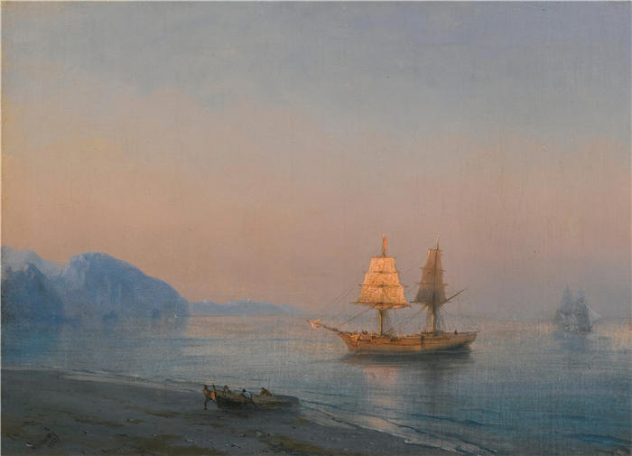 伊万·艾瓦佐夫斯基(Ivan Aivazovsky,俄罗斯画家)风景油画-《雅尔塔的早晨 (1880)》