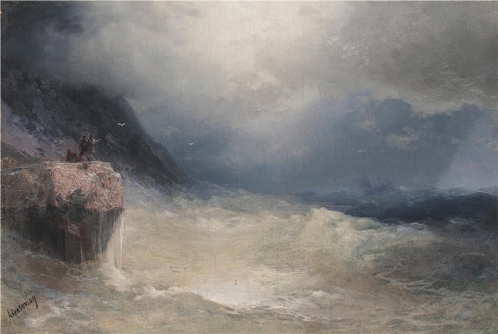 伊万·艾瓦佐夫斯基（Ivan Aivazovsky，俄罗斯画家）风景油画-《幸存者》