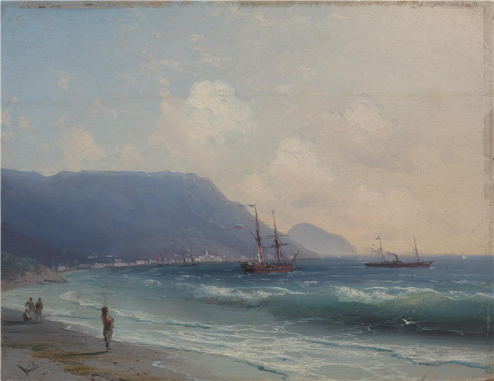伊万·艾瓦佐夫斯基（Ivan Aivazovsky，俄罗斯画家）风景油画-《海景》
