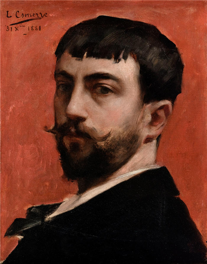 莱昂·弗朗索瓦·科梅尔（Léon François Comerre，法国画家）高清油画作品-《自画像（1881）》