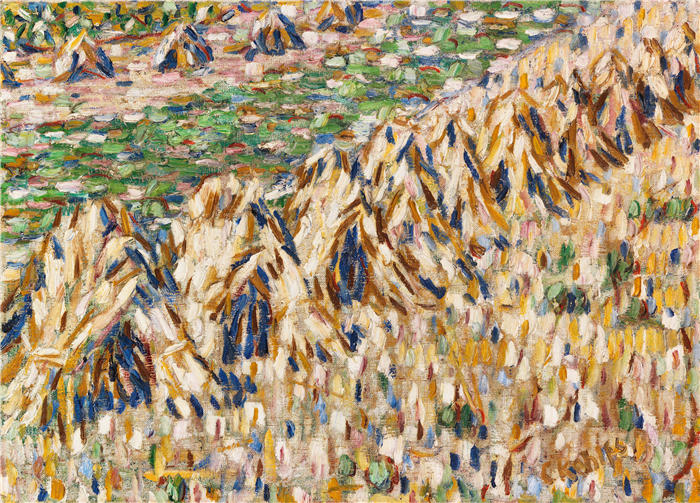 克里斯蒂安·罗尔夫斯（Christian Rohlfs，德国画家）绘画作品-《麦田里的谷芽（1907年）》