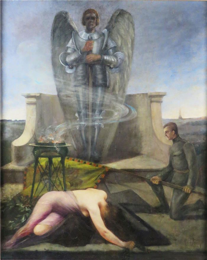 爱德华·维思（Eduard Veith，奥地利画家）高清作品-《英雄纪念碑上的荣誉》