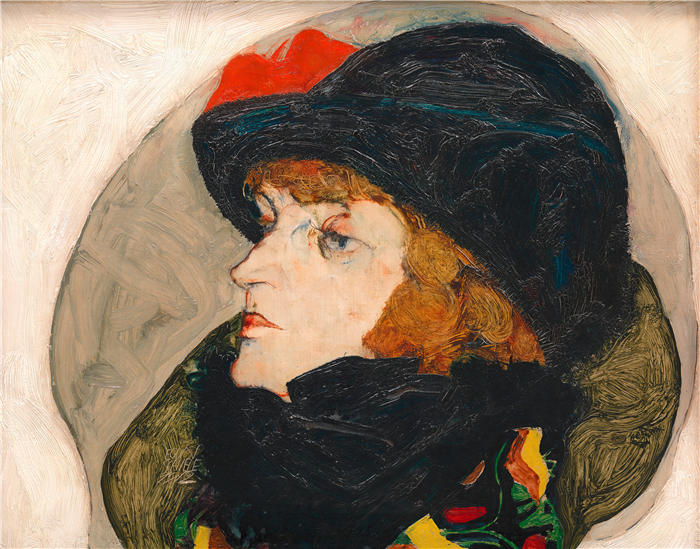 埃贡·席勒（ Egon Schiele，奥地利画家）高清作品-《艾达·罗斯勒 (Ida Roessler) 的肖像 (1912)》