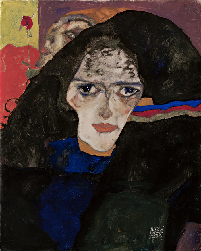 埃贡·席勒（ Egon Schiele，奥地利画家）高清作品-《哀悼的女人 (1912)》