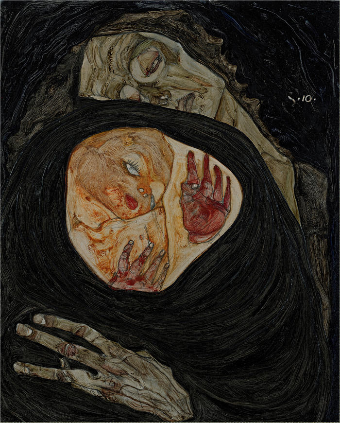 埃贡·席勒（ Egon Schiele，奥地利画家）高清作品-《死去的母亲 (1910)》
