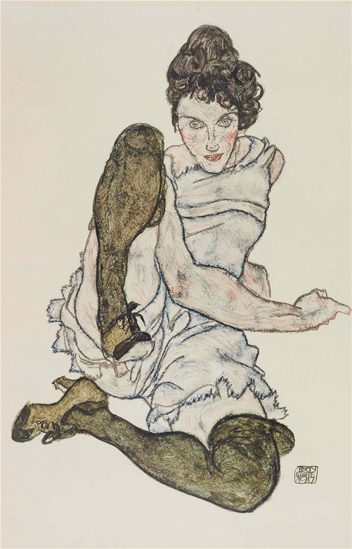 埃贡·席勒（ Egon Schiele，奥地利画家）高清作品-《手绘（1920）》