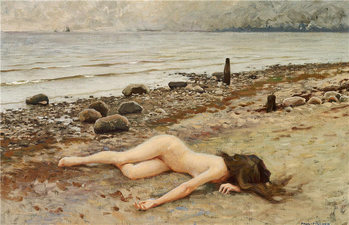 保罗·费舍尔(Paul Fischer，丹麦画家)高清作品-《沉船 (1906)》