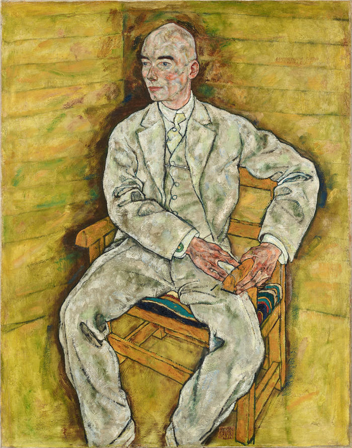 埃贡·席勒（ Egon Schiele，奥地利画家）高清作品-《维克多·里特·冯·鲍尔 (1918)》