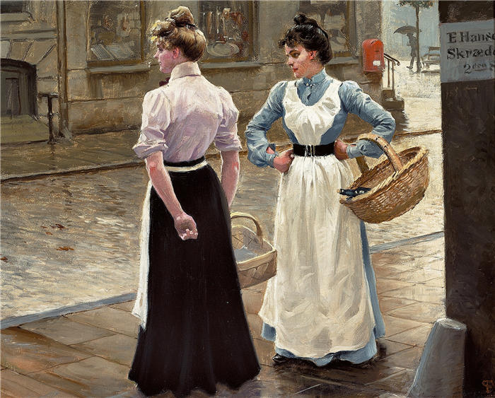 保罗·费舍尔(Paul Fischer，丹麦画家)高清作品-《一点点激情 (1903)》