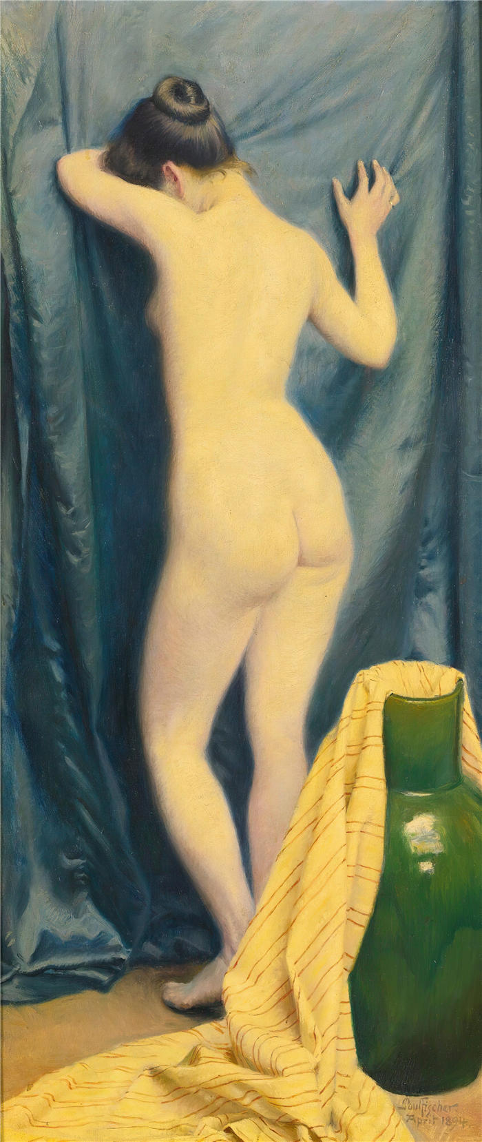 保罗·费舍尔(Paul Fischer，丹麦画家)高清作品-《模型 (1894)》