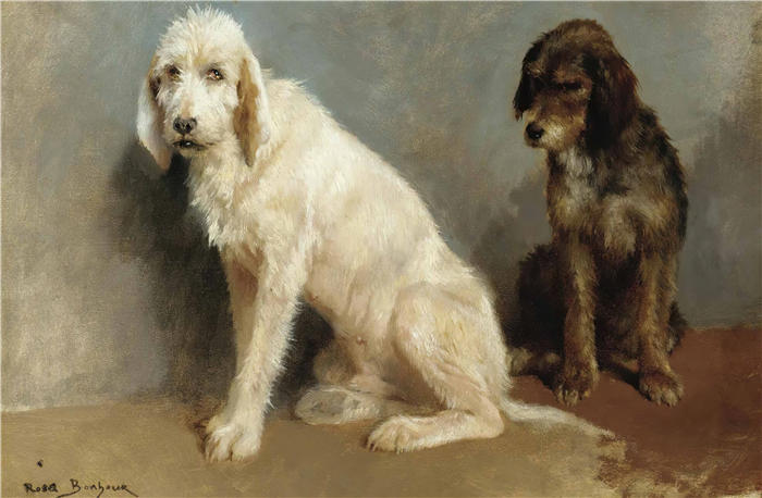 罗莎·博纳尔(rosa bonheur，法国画家)高清作品-《两只狗的研究》