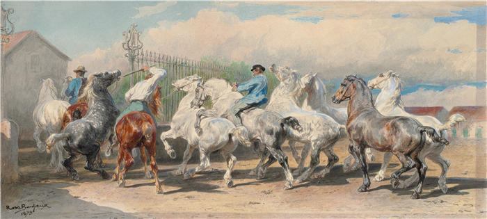 罗莎·博纳尔(rosa bonheur，法国画家)高清作品-《从马场归来（1873 年）》