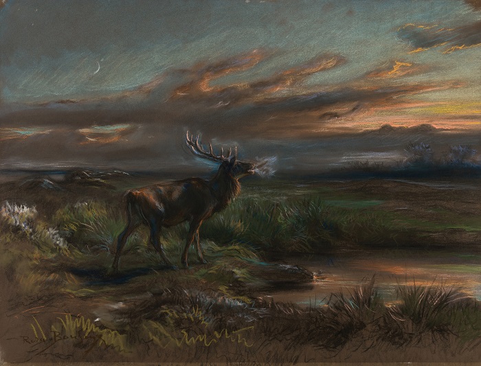 罗莎·博纳尔(rosa bonheur，法国画家)高清作品-《雄鹿的呼唤（1890 年代）》