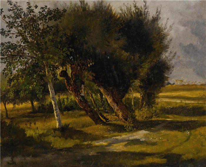 罗莎·博纳尔(rosa bonheur，法国画家)高清作品-《草地上的一束树》