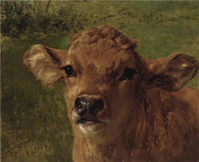 罗莎·博纳尔(rosa bonheur，法国画家)高清作品-《小牛头 (1878)》