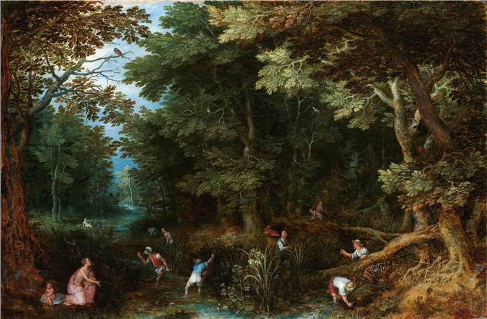 扬·布鲁格赫尔（ Jan Brueghel The Elder,意大利画家）高清作品-《拉托纳和利西亚农民（C. 1605）》