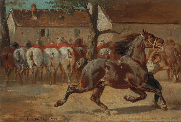 罗莎·博纳尔(rosa bonheur，法国画家)高清作品-《小跑一匹马（1856）》