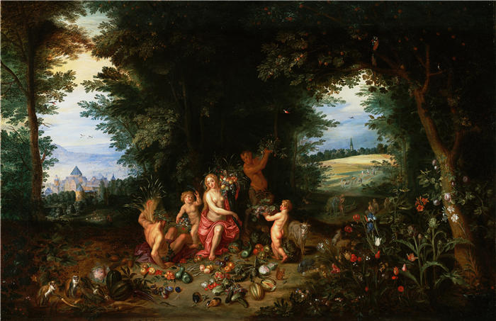 扬·布鲁格赫尔（ Jan Brueghel The Elder,意大利画家）高清作品-《谷神星景观（地球寓言）（1630 年代）》