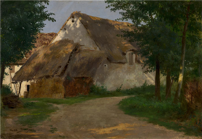 罗莎·博纳尔(rosa bonheur，法国画家)高清作品-《森林入口处的农场（1860-1880）》
