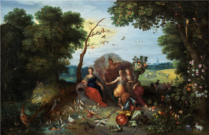 扬·布鲁格赫尔（ Jan Brueghel The Elder,意大利画家）高清作品-《风景与四元素的寓言（1635）》
