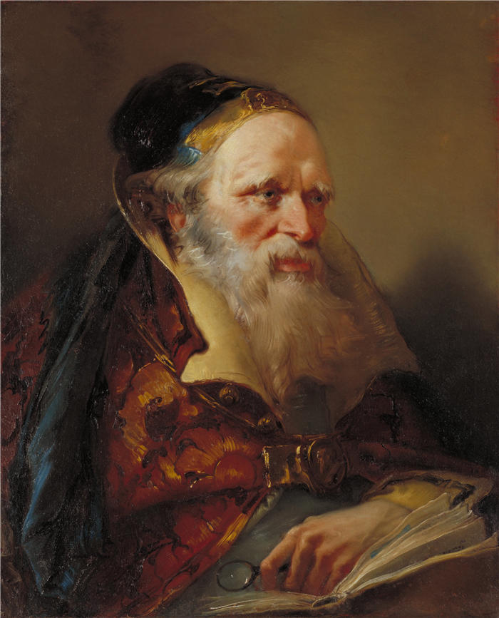 乔瓦尼·多梅尼科·蒂埃波洛(Giovanni Domenico Tiepolo,意大利画家)高清油画下载-《哲学家的负责人(1750 年代至 60 年代)》