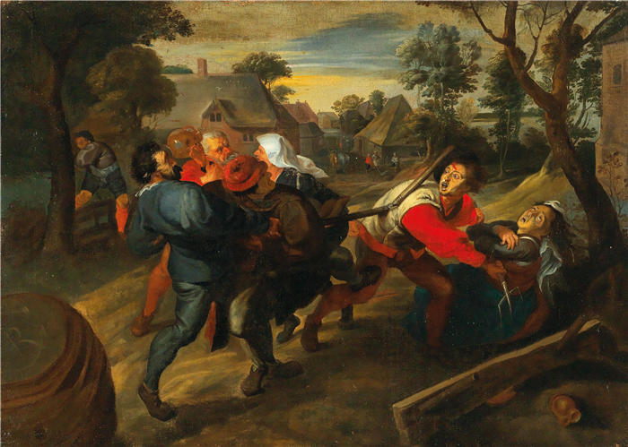 扬·布鲁格赫尔（ Jan Brueghel The Elder,意大利画家）高清作品-《一场乡村斗殴》