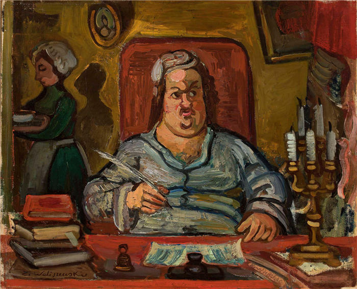 齐格蒙特·瓦利舍夫斯基（Zygmunt Waliszewski，波兰画家）高清作品-《紫罗兰色裸体 (1931)》