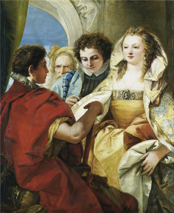 乔瓦尼·多梅尼科·蒂埃波洛(Giovanni Domenico Tiepolo,意大利画家)高清油画下载-《西庇阿大陆(约 1751 年)》