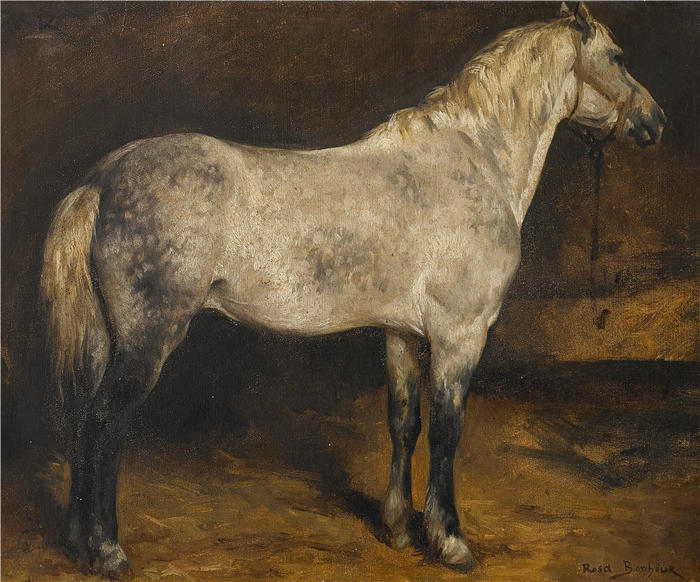 罗莎·博纳尔(rosa bonheur，法国画家)高清作品-《一匹斑驳的灰色马》