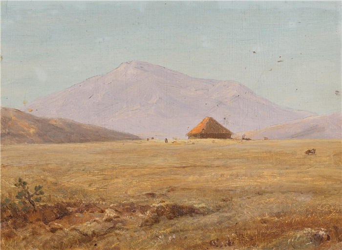 弗雷德里克·埃德温·丘奇(Frederic Edwin Church,美国画家)高清作品-《厄瓜多尔,带小屋的山地高原(1890 年)》