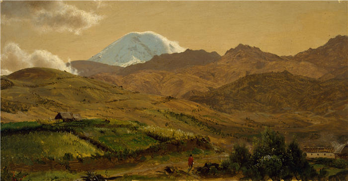 弗雷德里克·埃德温·丘奇(Frederic Edwin Church,美国画家)高清作品-《厄瓜多尔钦博拉索山 (1857)》