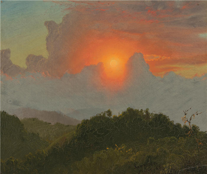 弗雷德里克·埃德温·丘奇(Frederic Edwin Church,美国画家)高清作品-《多云的天空(1865)》