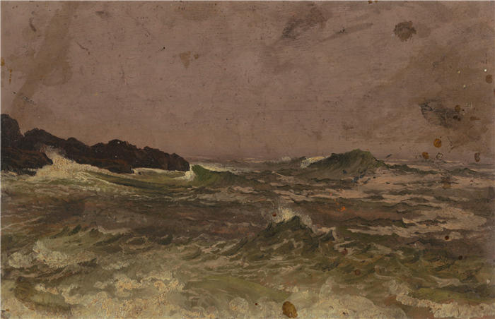 弗雷德里克·埃德温·丘奇(Frederic Edwin Church,美国画家)高清作品-《缅因州海岸 (1845–50)》