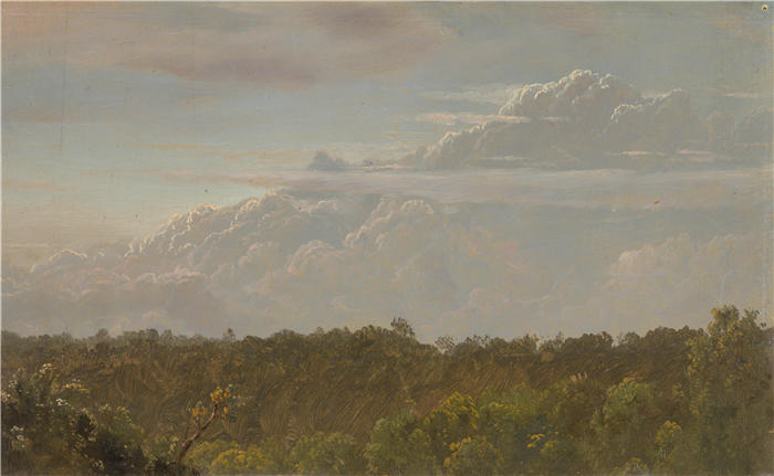 弗雷德里克·埃德温·丘奇(Frederic Edwin Church,美国画家)高清作品-《雷云,牙买加(1865)》